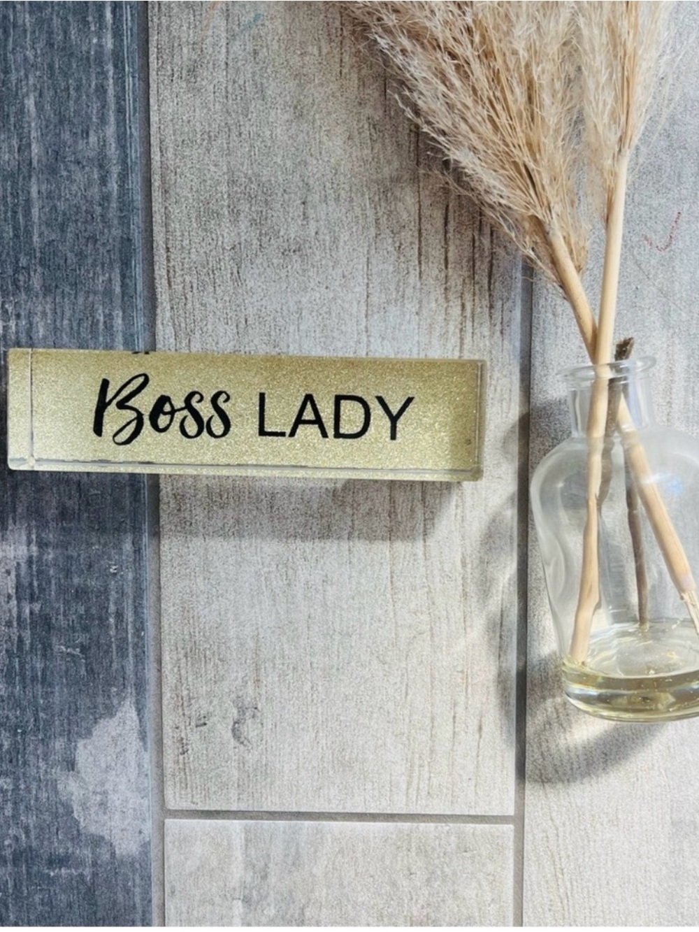Gold "Boss Lady" Desk Name Plate